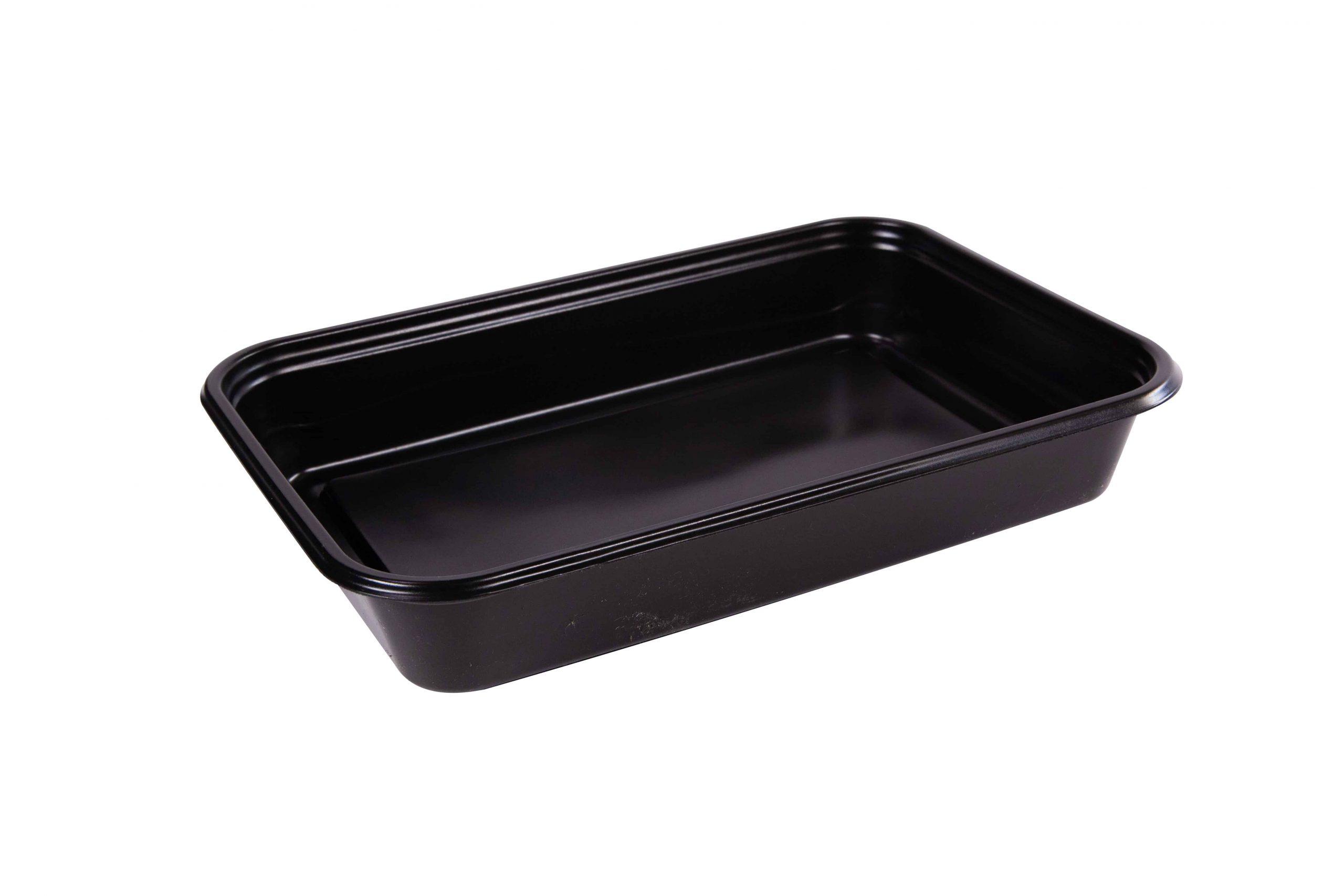 Take-Out Container Base 10.75X7.5X1.75 IN PP Black Rectangle 200/Case