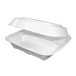 Regal Take-Out Container Hinged 9.5X9.25X3.75 IN Polystyrene Foam White Square Vented Grease Resistant 200/Case