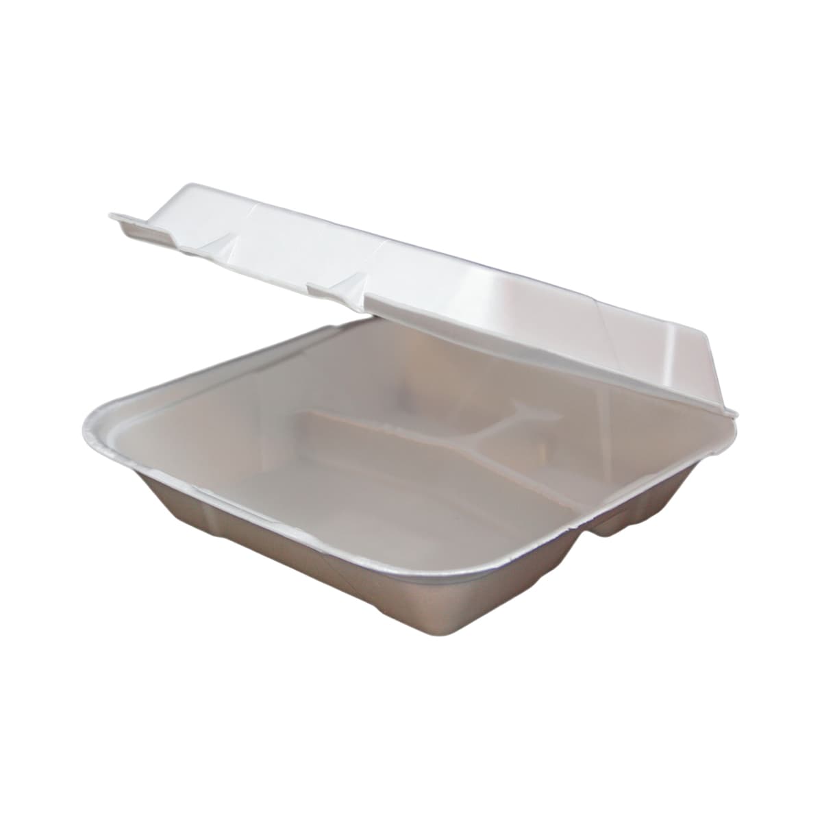 Regal Take-Out Container Hinged 9X9X4 IN 3 Compartment Polystyrene Foam White Vented Grease Resistant 200/Case