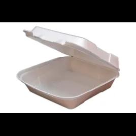 Regal Take-Out Container Hinged 8X8X3 IN Polystyrene Foam White Vented Grease Resistant 200/Case