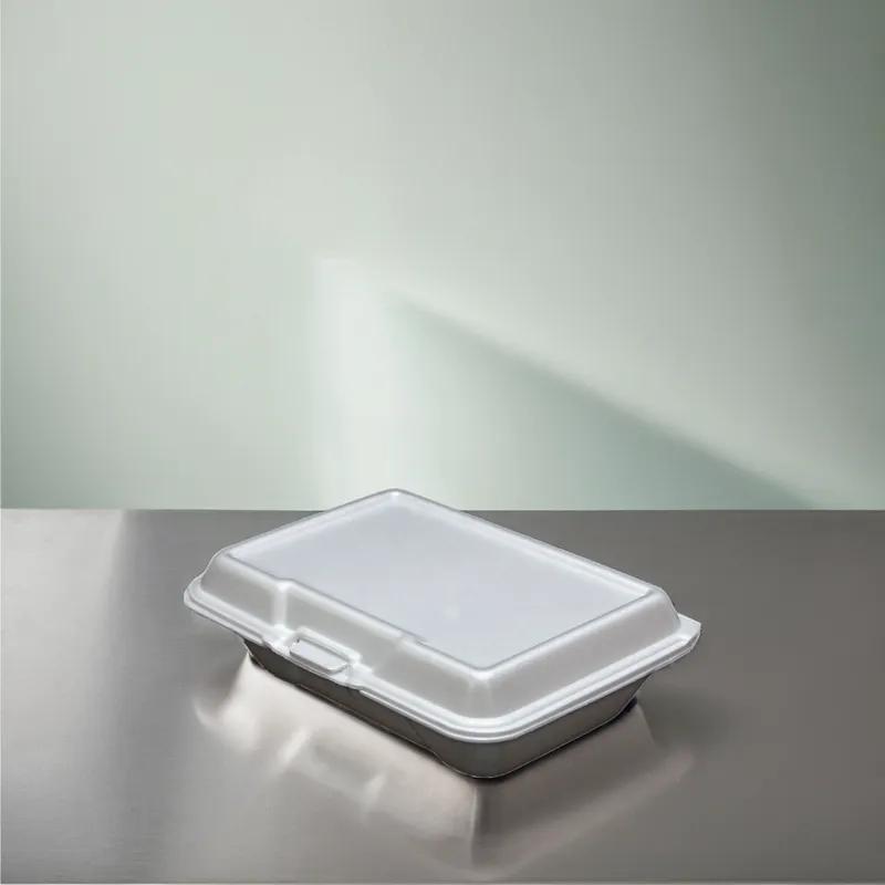 Ceres Take-Out Container Hinged 9.25X6.38X2.88 IN Polystyrene Foam White Deep Not Vented Grease Resistant 200/Case