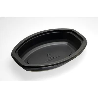 Carlisle Foodservice Products® ProEx Casserole Take-Out Container Base 8.12X5.46X1.5 IN PP Black Oval 250/Case