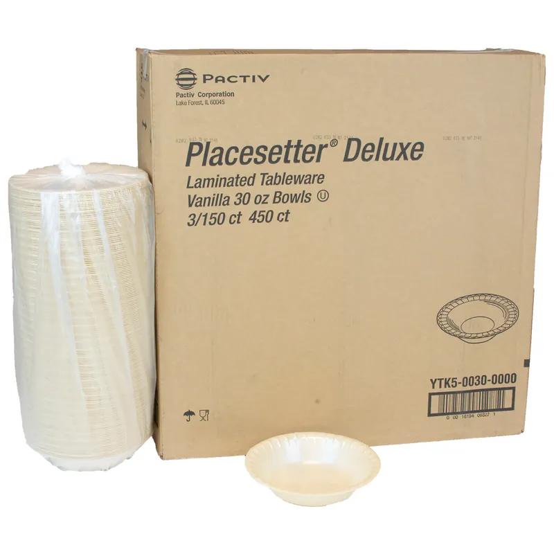 Bowl 30 OZ Polystyrene Foam Beige Laminated 500/Case