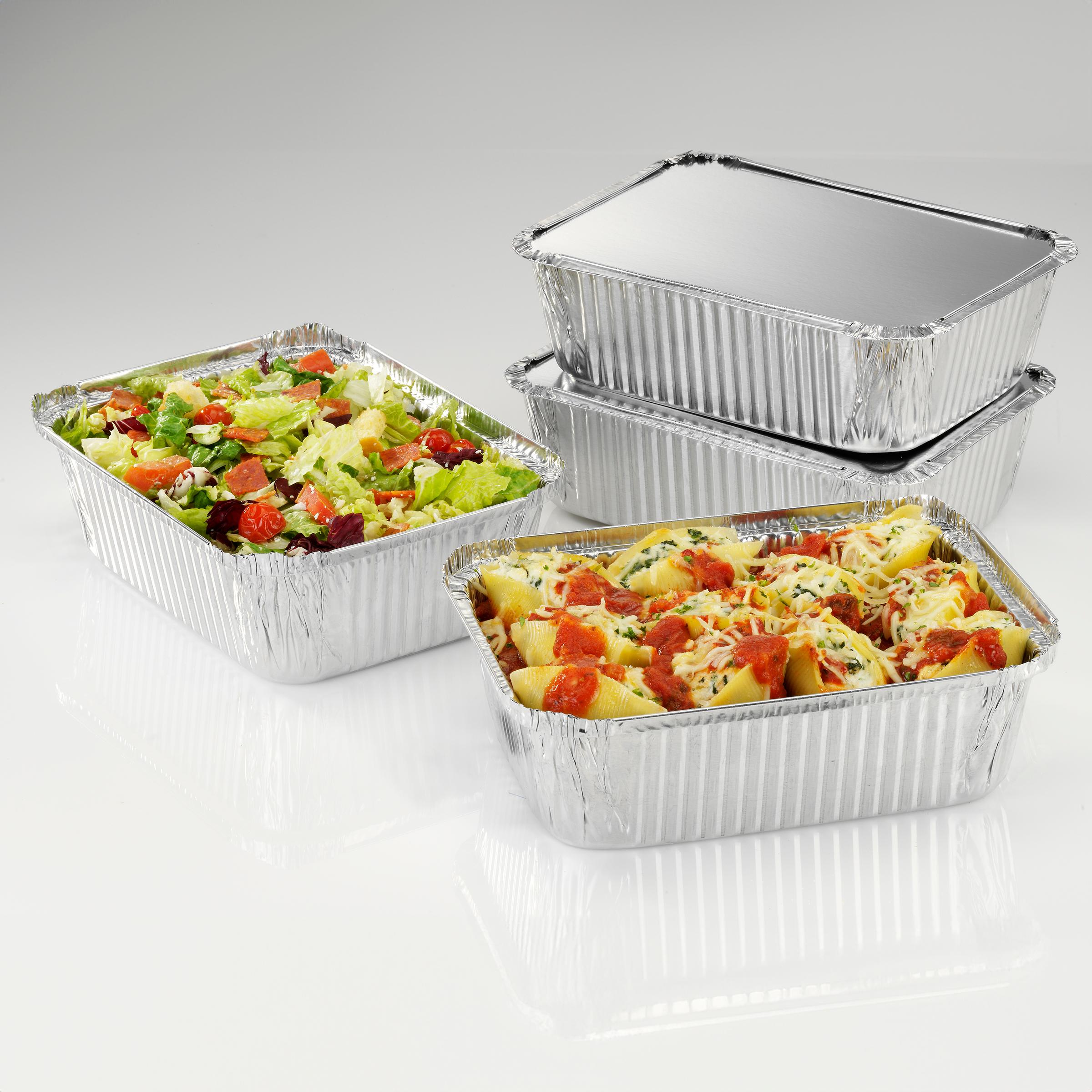 Lid Flat 8X6.25 IN Foil-Lined Paper Silver White Oblong For Container Laminated 500/Case