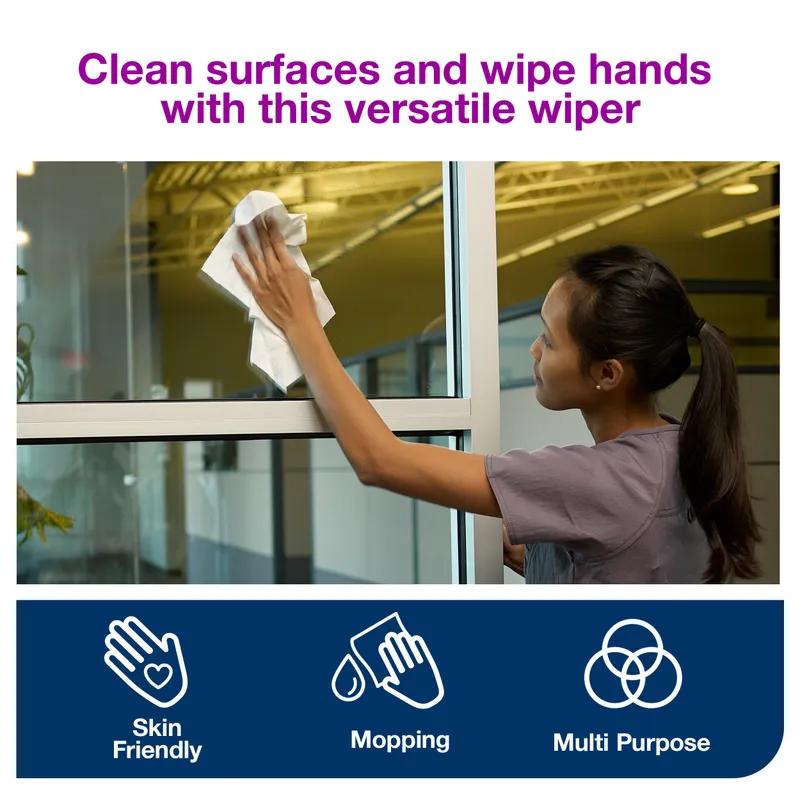Tork Cleaning Wipe 13X12.5 IN 6.5X6.25 IN Paper White 1/4 Fold Refill Plus 90 Count/Pack 12 Packs/Case