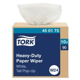 Tork Cleaning Wipe 16.25X9.25 IN Heavy Duty Paper White Interfold Refill 90 Sheets/Pack 10 Packs/Case 900 Count/Case