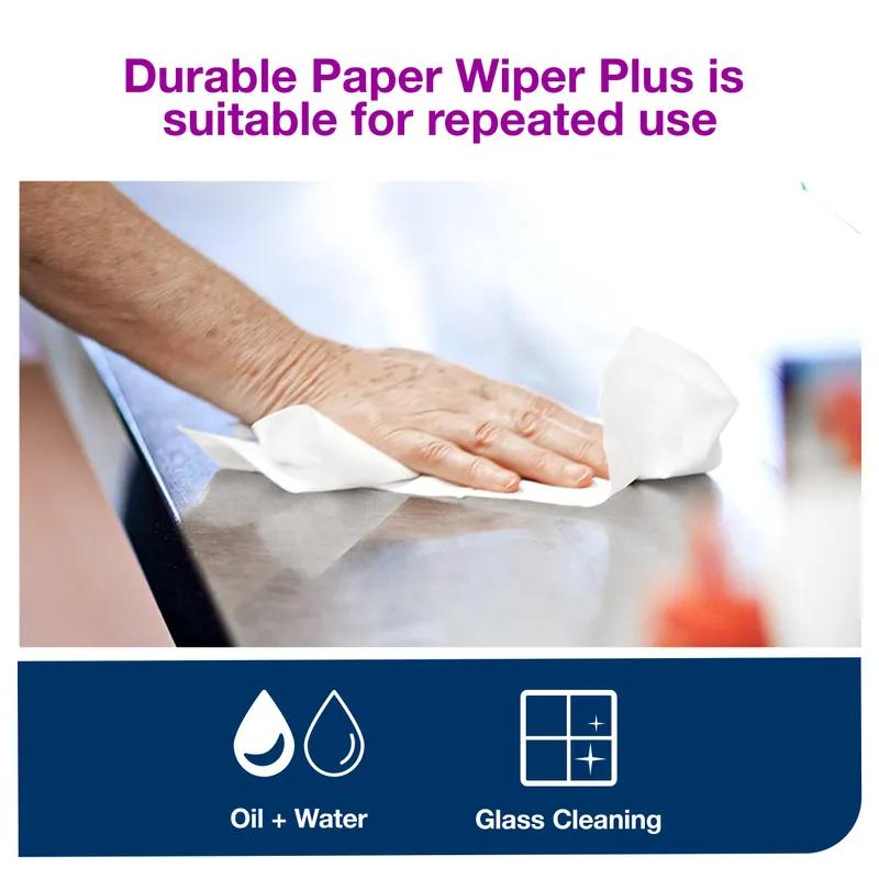 Tork Cleaning Wipe 16.25X9.25 IN Heavy Duty Paper White Interfold Refill 90 Sheets/Pack 10 Packs/Case 900 Count/Case