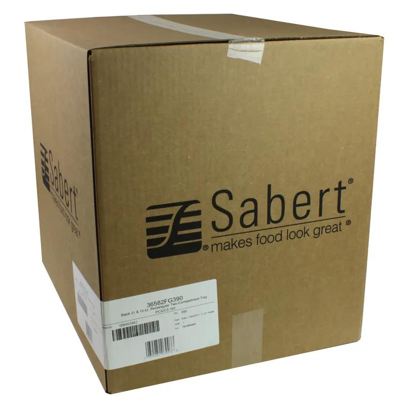 Take-Out Container Base 6.5X8.5X1.88 IN 2 Compartment CPET Black Rectangle Oven Safe 390/Case