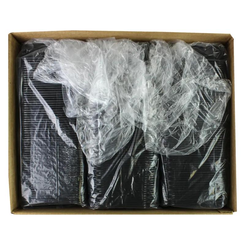 Take-Out Container Base 6.5X8.5X1.88 IN 2 Compartment CPET Black Rectangle Oven Safe 390/Case