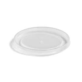 Lid Flat PS Translucent Round For 16-32 OZ Container 500/Case