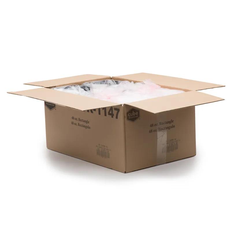 Take-Out Container Base & Lid Combo 48 OZ Plastic Black Rectangle 100/Case