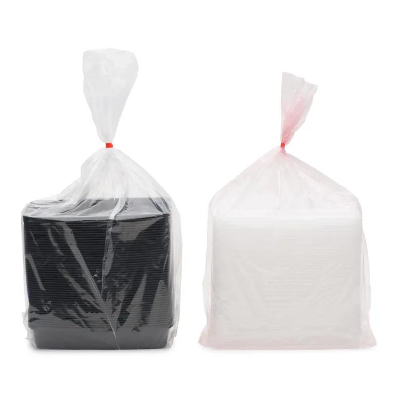 Take-Out Container Base & Lid Combo 48 OZ Plastic Black Rectangle 100/Case
