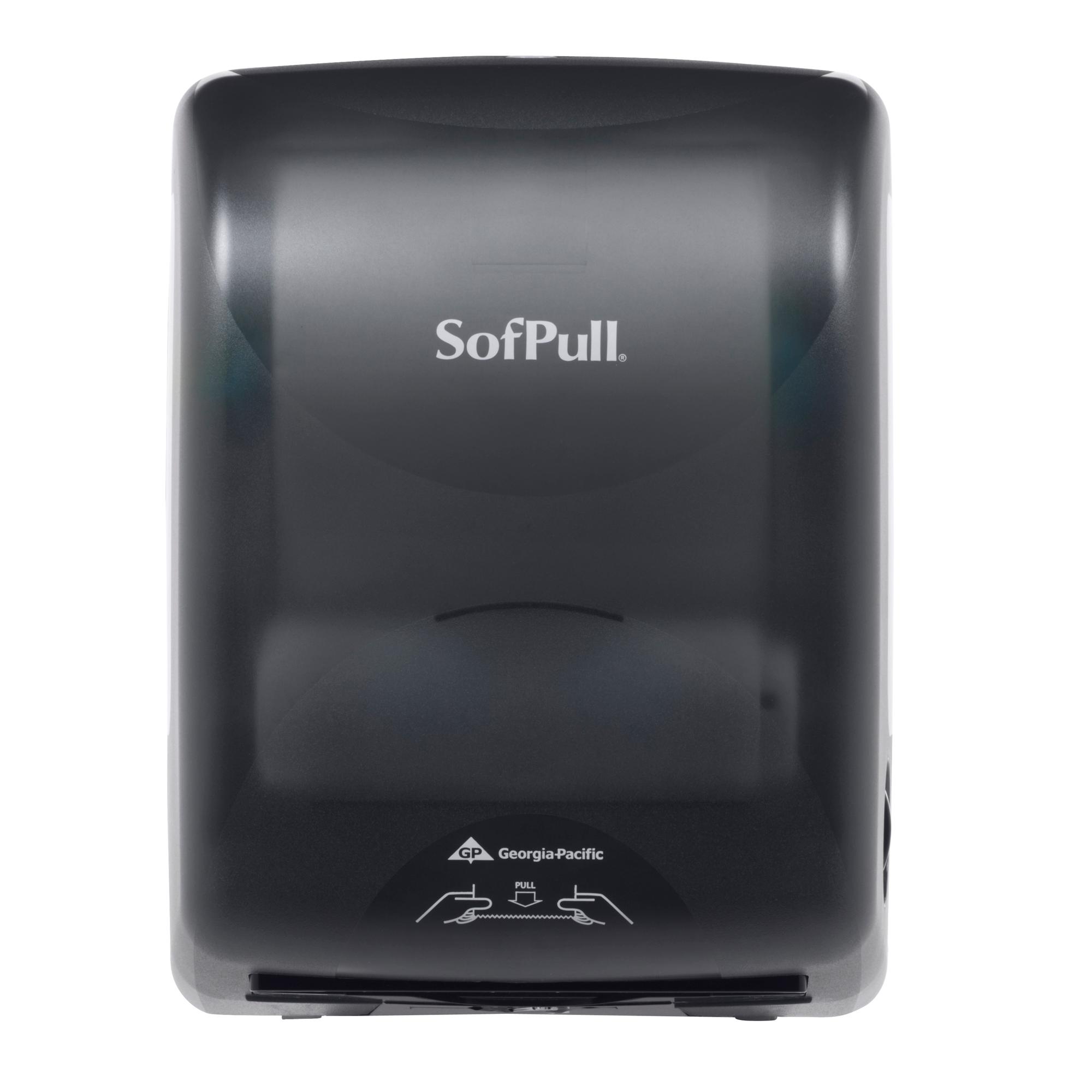Sofpull® Paper Towel Dispenser Plastic Wall Mount Translucent Smoke Hard Roll Mechanical 1/Each