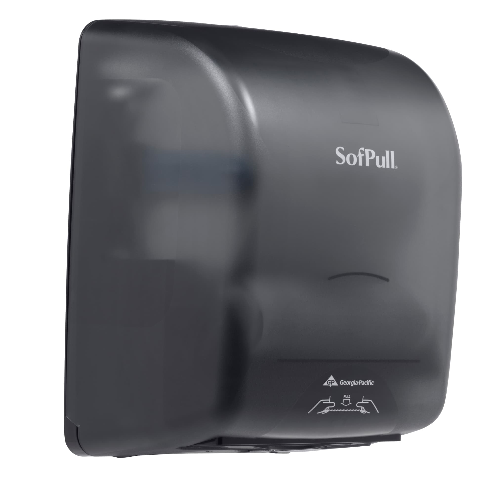 Sofpull® Paper Towel Dispenser Plastic Wall Mount Translucent Smoke Hard Roll Mechanical 1/Each