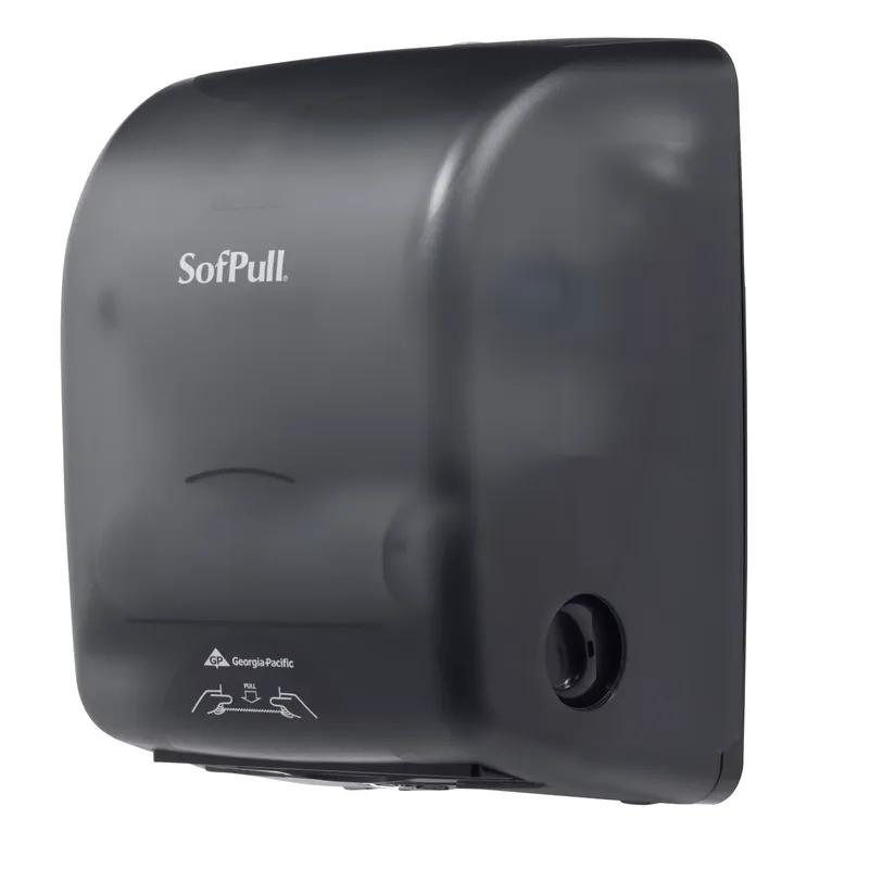 Sofpull® Paper Towel Dispenser Plastic Wall Mount Translucent Smoke Hard Roll Mechanical 1/Each