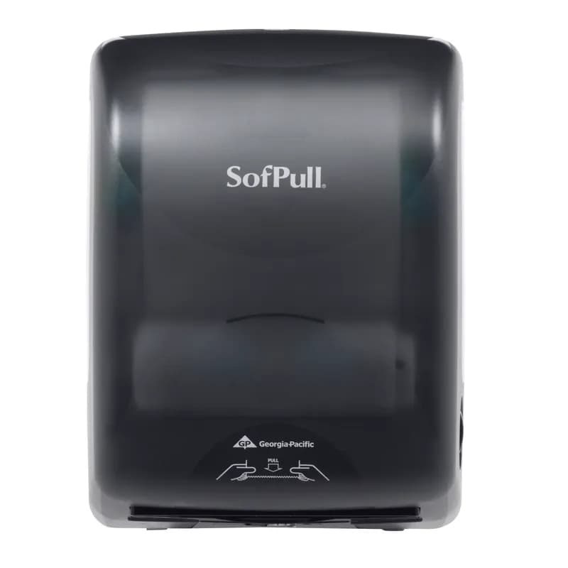 Sofpull® Paper Towel Dispenser Plastic Wall Mount Translucent Smoke Hard Roll Mechanical 1/Each