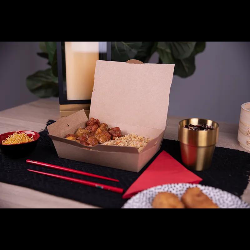 ChampPak #3 Take-Out Box Fold-Top 7.75X5.5X2.5 IN Kraft Vented 200/Case