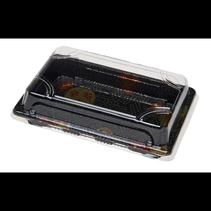 #8 Sushi Take-Out Tray Base & Lid Combo 6.5X4.5X0.75 IN Plastic 400/Case