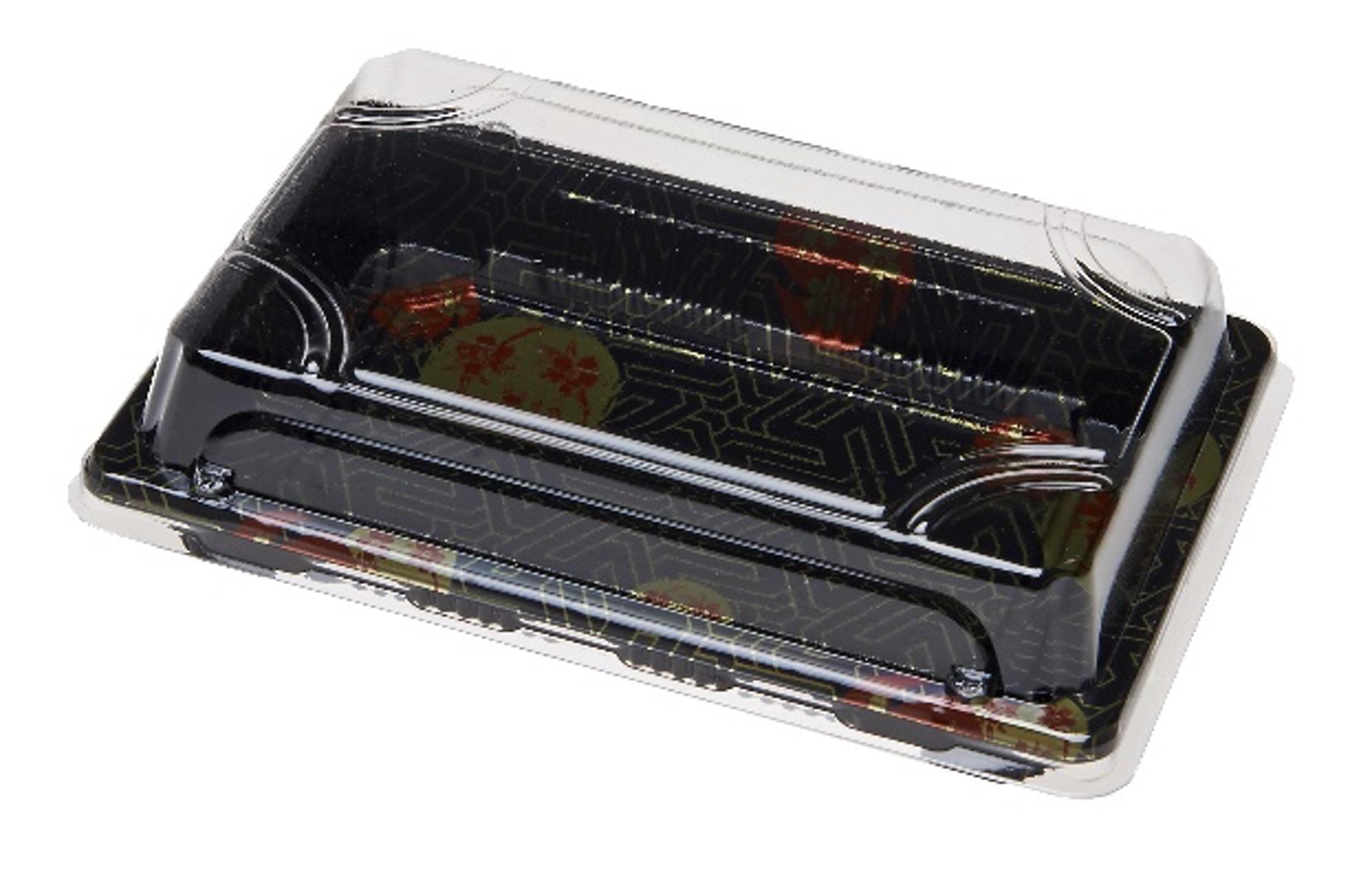 #8 Sushi Take-Out Tray Base & Lid Combo 6.5X4.5X0.75 IN Plastic 400/Case