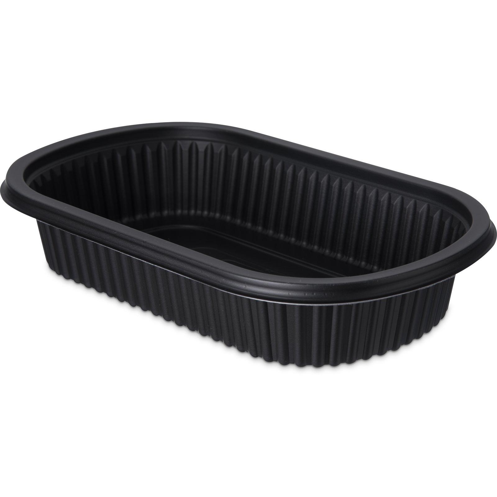 Carlisle Foodservice Products® ProEx Take-Out Container Base 9.5X6X1.88 IN PP Black Oval Microwave Safe 250/Case
