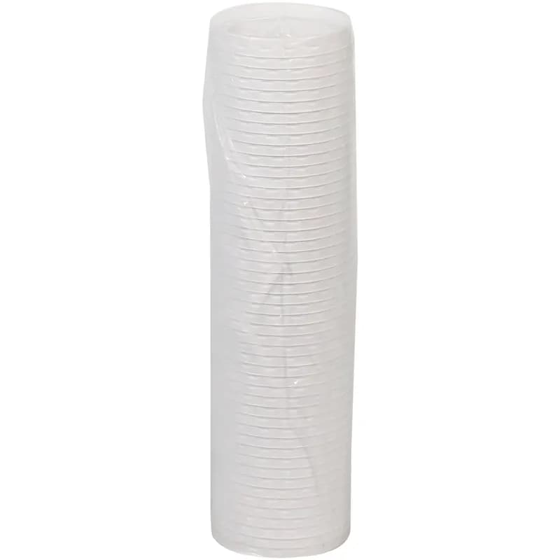 Lid Flat 3.9X0.5 IN HIPS OPS White Round For 8-12-16 OZ Container 1000/Case