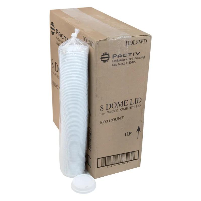Lid Dome HIPS White For Hot Cup Leak Resistant 1000/Case