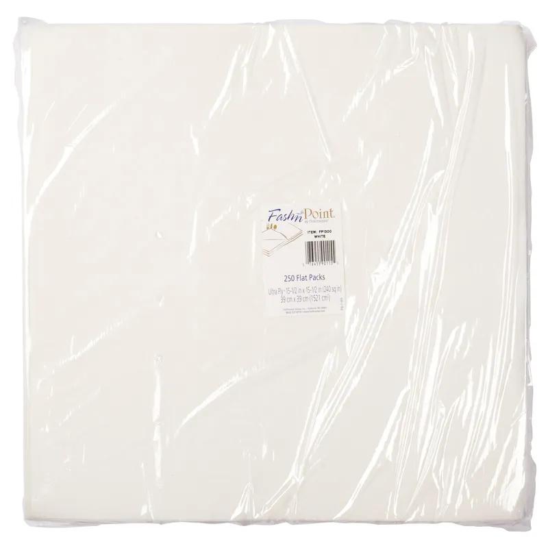 FashNpoint® Dinner Napkins 15.5X15.5 IN White 3PLY Flat Pack 750/Case