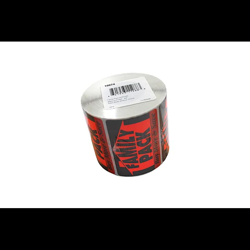 Family Pack Meat Value Family Label Large (LG) 3X2 IN Black Fluorescent Red With House 500 Count/Roll 20 Rolls/Case