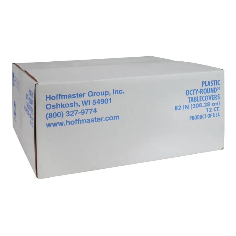 Table Cover 84 IN Plastic Blue Round 12/Case