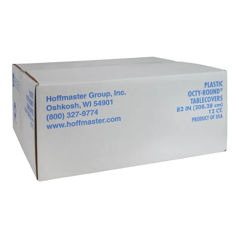 Table Cover 84 IN Plastic Blue Round 12/Case