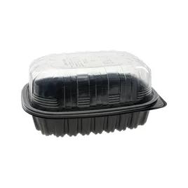 Roasted Chicken Roaster Container & Lid Combo Medium (MED) 50 OZ 10X7X4.5 IN MFPP OPS Black Clear Zip Seal 100/Case