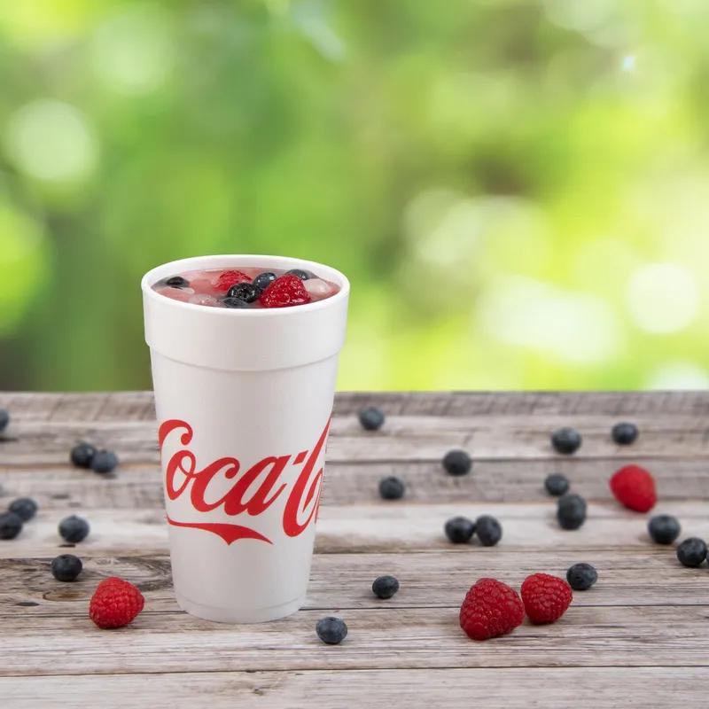 Dart® J Cup® Cup Insulated Tall 20 OZ EPS White Red Coca-Cola® 25 Count/Pack 20 Packs/Case 500 Count/Case