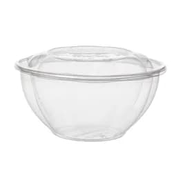 Salad Bowl & Lid Combo With Dome Lid 32 OZ PLA Clear Round Unhinged 150/Case