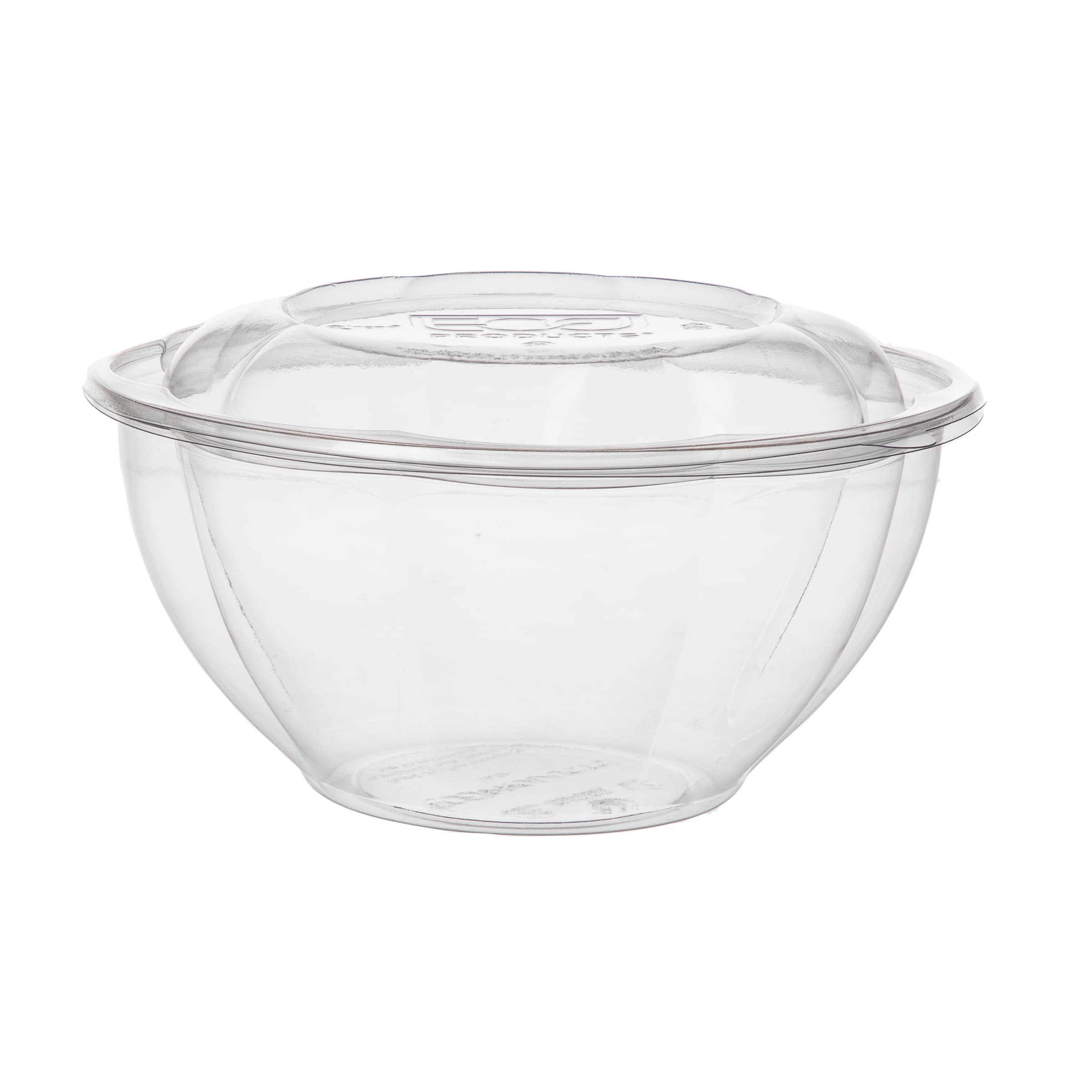 Salad Bowl & Lid Combo With Dome Lid 32 OZ PLA Clear Round Unhinged 150/Case