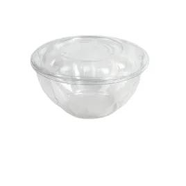 Salad Bowl & Lid Combo With Dome Lid 32 OZ PLA Clear Round Unhinged 150/Case