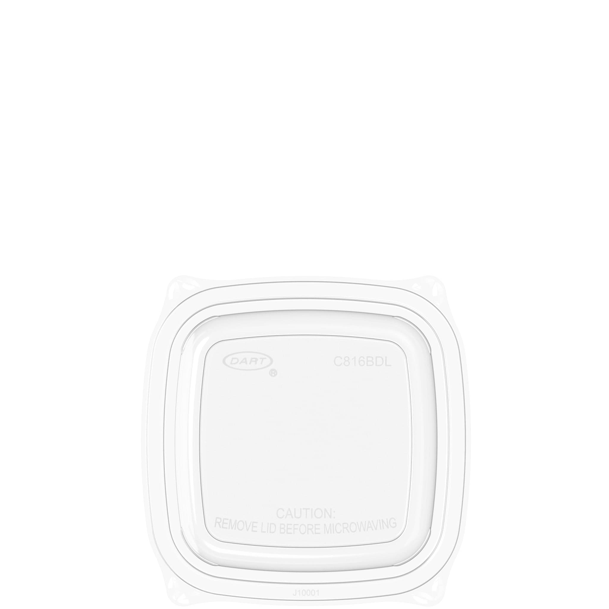 Dart® PresentaBowls Pro® Lid Flat Small (SM) 5X5X0.65 IN PET Clear Square For 8-16 OZ Bowl 63 Count/Pack 8 Packs/Case