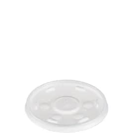 Dart® Lid Flat 3.5X0.3 IN HIPS Translucent For 10 OZ Cold Cup Identification With Hole 100 Count/Pack 10 Packs/Case