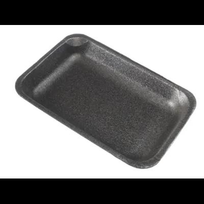2PP Meat Tray 8.375X5.375X1 IN Polystyrene Foam Black Rectangle Heavy 400/Case