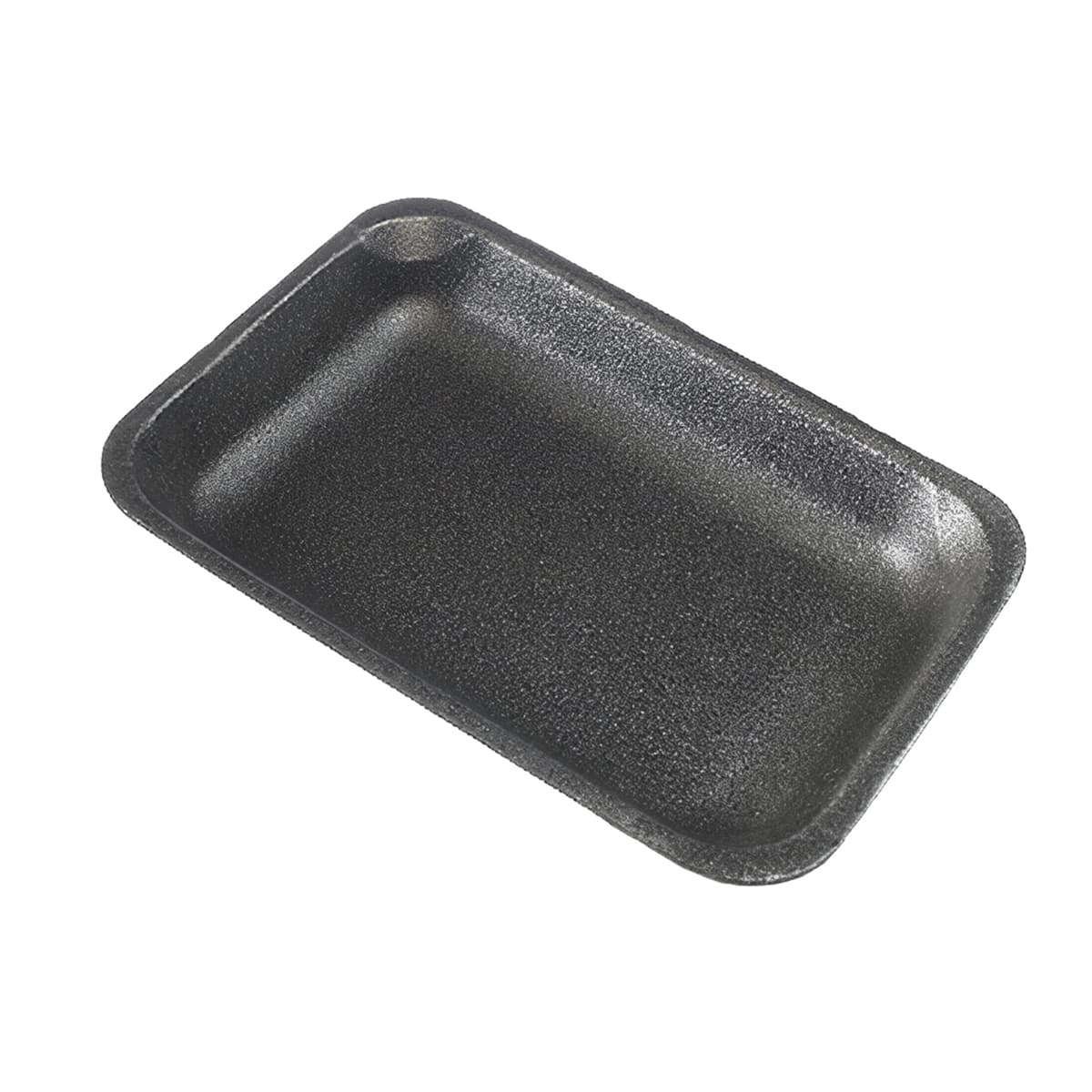 2PP Meat Tray 8.375X5.375X1 IN Polystyrene Foam Black Rectangle Heavy 400/Case