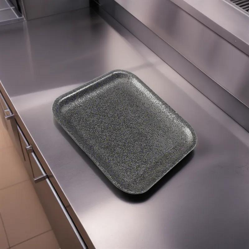 8P Meat Tray 8.25X10.5X1 IN Polystyrene Foam Black Rectangle 200/Bundle