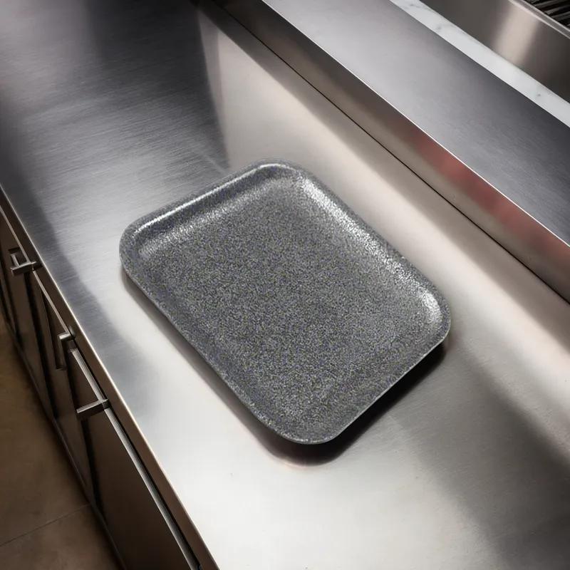 8P Meat Tray 8.25X10.5X1 IN Polystyrene Foam Black Rectangle 200/Bundle