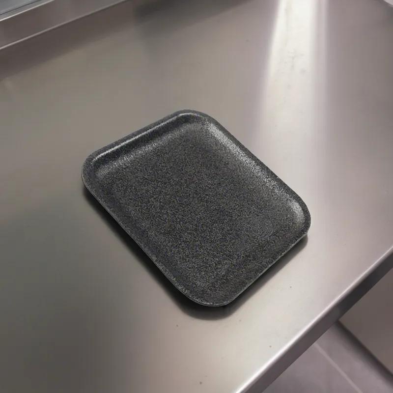8P Meat Tray 8.25X10.5X1 IN Polystyrene Foam Black Rectangle 200/Bundle
