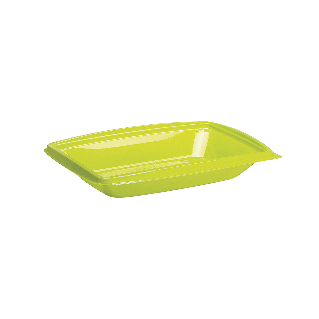 The BOTTLEBOX ® Take-Out Container Base 10.25X7.25X1.75 IN RPET Green Rectangle 400/Case