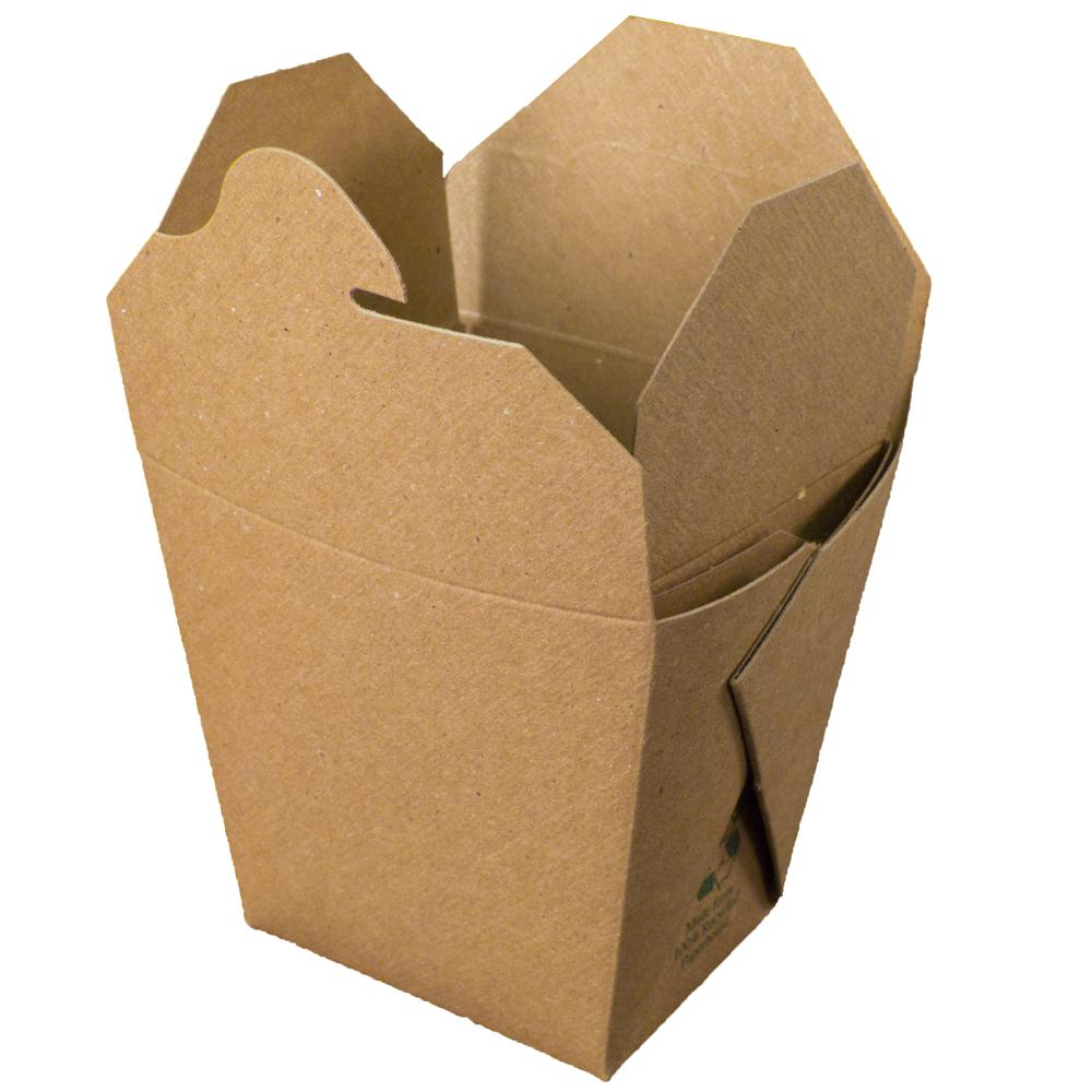 Fold-Pak® Food Pail 16 OZ 3.75X3X3.25 IN Paper Kraft Square Microwave Safe 450/Case