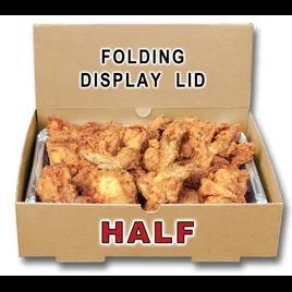 The Catering Box HALF 12.875X10.625X3.25 IN Corrugated Cardboard Kraft Rectangle Folding Display Lid Option Full Attached Top 50/Bundle