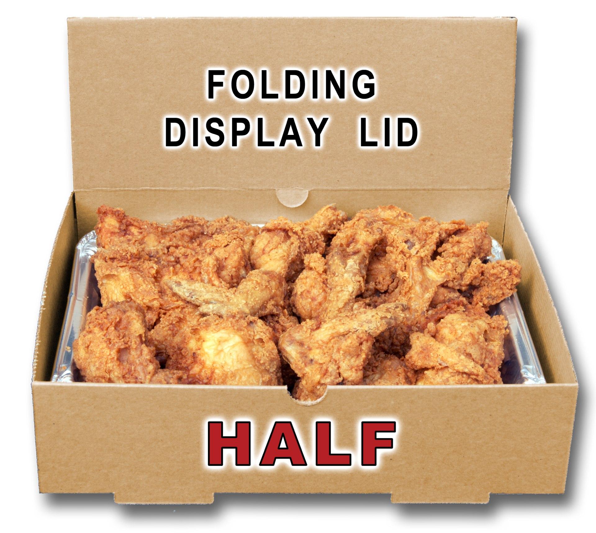 The Catering Box HALF 12.875X10.625X3.25 IN Corrugated Cardboard Kraft Rectangle Folding Display Lid Option Full Attached Top 50/Bundle