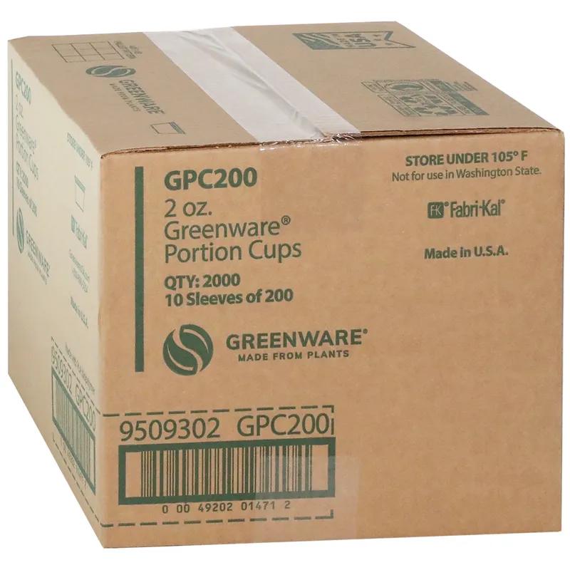 Greenware® Souffle & Portion Cup 2 OZ PLA Clear 2000 Count/Case