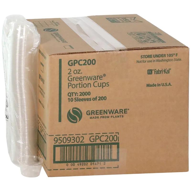 Greenware® Souffle & Portion Cup 2 OZ PLA Clear 2000 Count/Case