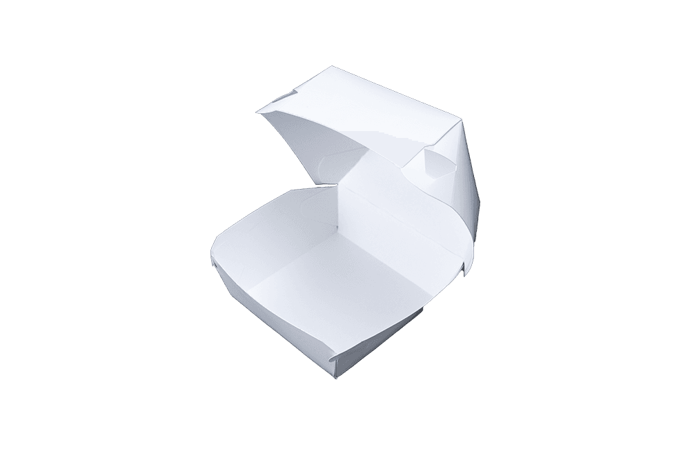 Take-Out Box Hinged 4.375X4.375X3.375 IN Paperboard White 500/Case