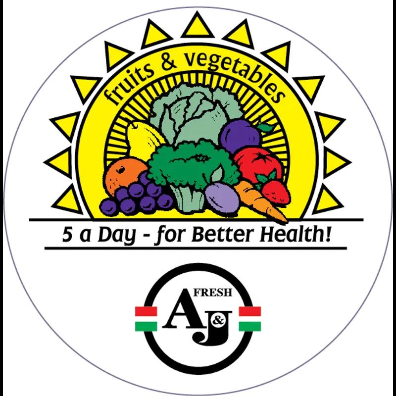 5 A Day Fruit & Vegetable Label Round 500/Roll